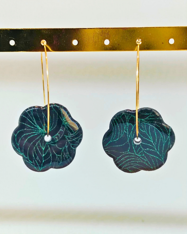 Fleur - Modèle unique de boucles d'oreilles